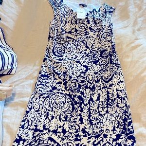 Navy and white lands end dress
